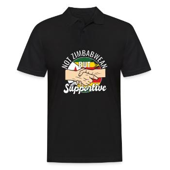 Not Zimbabwean But Supportive Country Traveler - Männer Poloshirt - Schwarz - Vorne - Kai (181cm)
