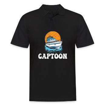 Captoon Captain Papa Pontoon King Father's Day - Men's Polo Shirt - black - Front - Kai (181cm)