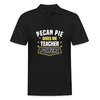 Pecan Pie Gives Me Teacher Powers Funny Professor - Men's Polo Shirt - black - Front - Kai (181cm)