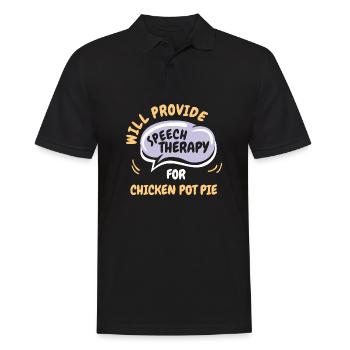 Fournir une orthophonie pour chicken pot pie Funny - Polo Homme - noir - Devant - Kai (181cm)