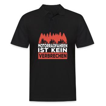 Motorradfahren ist kein Verbrechen Motorrad Fahrer - Männer Poloshirt - Schwarz - Vorne - Kai (181cm)