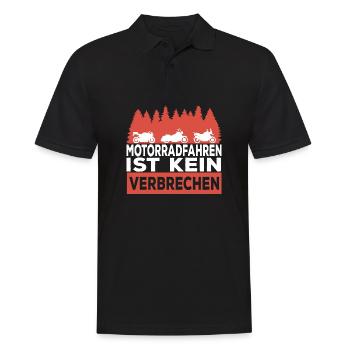 Motorradfahren ist kein Verbrechen Motorrad Fahrer - Männer Poloshirt - Schwarz - Vorne - Kai (181cm)