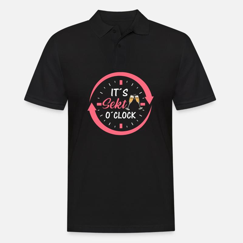 It s Sekt o clock - Männer Poloshirt - Schwarz