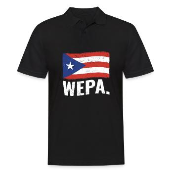 Fier portoricain Wepa Porto Rico Flag Latino - Polo Homme - noir - Devant - Kai (181cm)