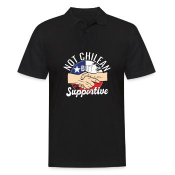 Not Chilean But Supportive Country Traveler Chile - Men's Polo Shirt - black - Front - Kai (181cm)