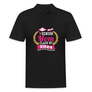 Fête de remise des diplômes de la classe de maman senior de 2024 fière - Polo Homme - noir - Devant - Kai (181cm)