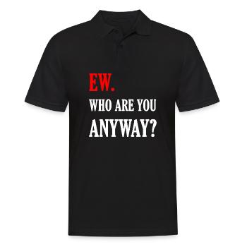 Ew qui es-tu de toute façon ew - Polo Homme - noir - Devant - Kai (181cm)