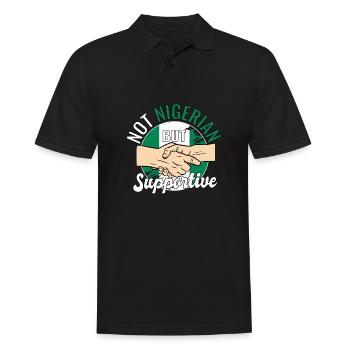 Pas nigérian mais un voyageur de campagne solidaire - Polo Homme - noir - Devant - Kai (181cm)