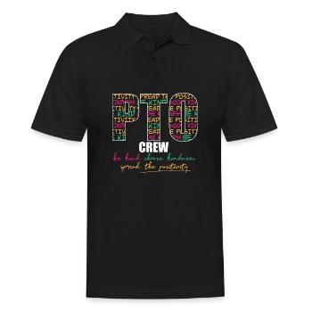 PTO Crew Parent Teacher Organization Team School - Männer Poloshirt - Schwarz - Vorne - Kai (181cm)