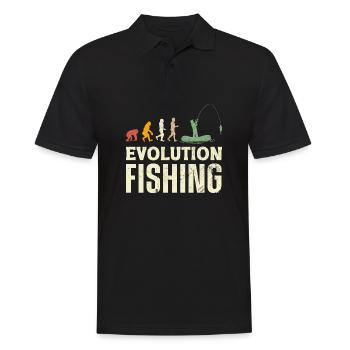 Fishing Evolution Dad Fisherman for Father's Day - Männer Poloshirt - Schwarz - Vorne - Kai (181cm)