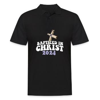 Baptized In Christ 2024 Religious Christian - Männer Poloshirt - Schwarz - Vorne - Kai (181cm)