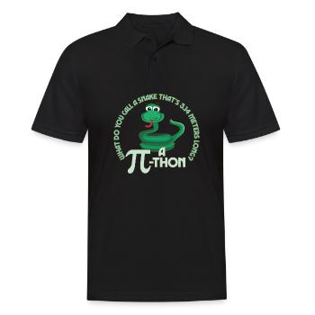 Math Pun Pi-thon Drôle Serpent Mathématiques Meme - Polo Homme - noir - Devant - Kai (181cm)