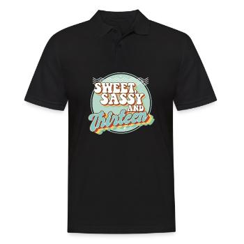 Sweet Sassy and 13 13th Birthday Party Celebrant - Männer Poloshirt - Schwarz - Vorne - Kai (181cm)