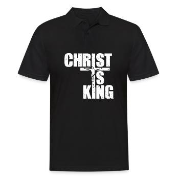 Le Christ est roi Foi chrétienne Religieux - Polo Homme - noir - Devant - Kai (181cm)