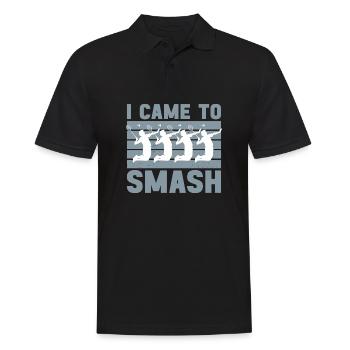 Badminton player came to smash shuttlecock sport - Men's Polo Shirt - black - Front - Kai (181cm)