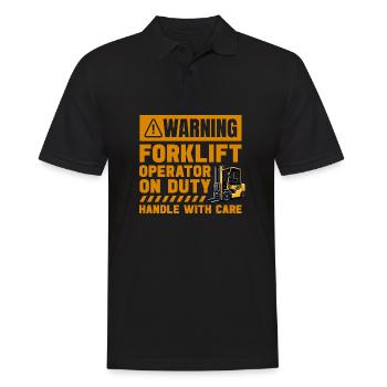 Forklift operator on duty funny forklift driver - Men's Polo Shirt - black - Front - Kai (181cm)
