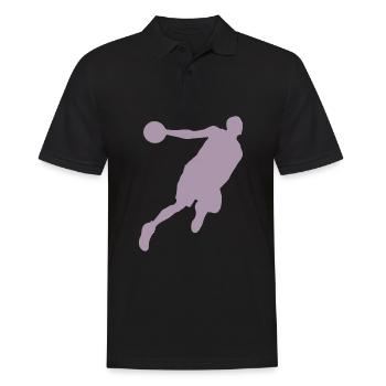 Silhouette de basketteur, design sportif dynamique - Polo Homme - noir - Devant - Kai (181cm)