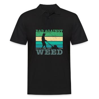 Dads Against Weed Funny Gardening Lawnmower Dad - Männer Poloshirt - Schwarz - Vorne - Kai (181cm)