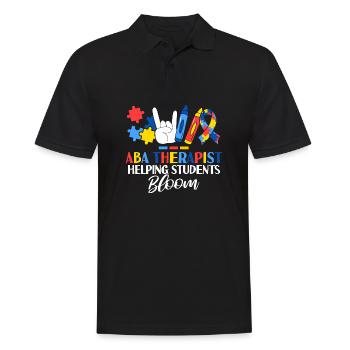 ABA Therapist Helping Students Bloom Behavioral - Men's Polo Shirt - black - Front - Kai (181cm)