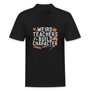 Weird Teachers Build Character Groovy School - Men's Polo Shirt - black - Front - Kai (181cm)