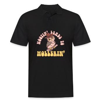 Hootin' Leads To Hollerin' Funny Cowboy - Männer Poloshirt - Schwarz - Vorne - Kai (181cm)
