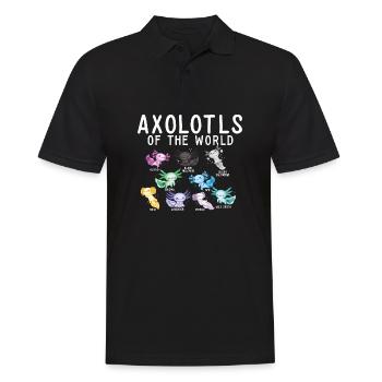 Axolotls Of The World Mexican Salamander - Männer Poloshirt - Schwarz - Vorne - Kai (181cm)