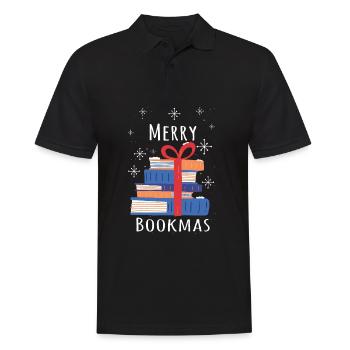 Frohe Bookmas - Festliche Freude für Buchliebhaber - Männer Poloshirt - Schwarz - Vorne - Kai (181cm)