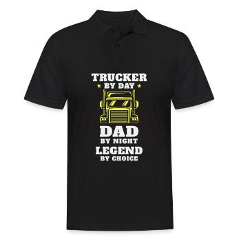 Trucker and Dad – Hero on the Road and at Home - Men's Polo Shirt - black - Front - Kai (181cm)