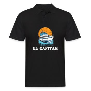 El Capitan Pontooning Propriétaire de bateau à moteur Lake Life - Polo Homme - noir - Devant - Kai (181cm)