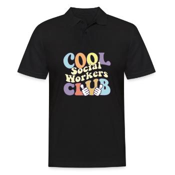 Cool Social Worker Club Advocate Support Empower - Men's Polo Shirt - black - Front - Kai (181cm)