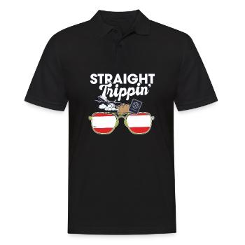 Straight Trippin' Austria Vacation Tour Travel - Männer Poloshirt - Schwarz - Vorne - Kai (181cm)