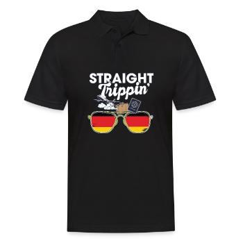 Straight Trippin' Germany Vacation Tour Travel - Men's Polo Shirt - black - Front - Kai (181cm)