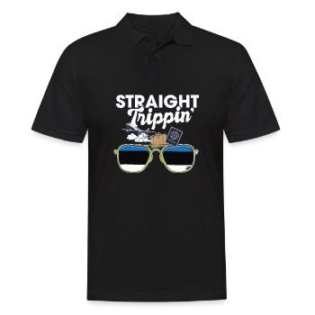 Straight Trippin' Estonia Vacation Tour Travel - Männer Poloshirt - Schwarz - Vorne - Kai (181cm)