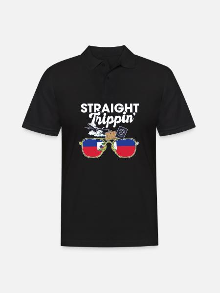 Straight Trippin' Haïti Vacances Tour Voyage - Polo Homme - noir