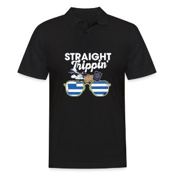 Straight Trippin' Grèce Vacances Tour Voyage - Polo Homme - noir - Devant - Kai (181cm)