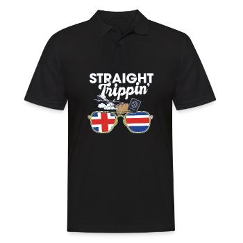 Straight Trippin' Islande Vacances Tour Voyage - Polo Homme - noir - Devant - Kai (181cm)