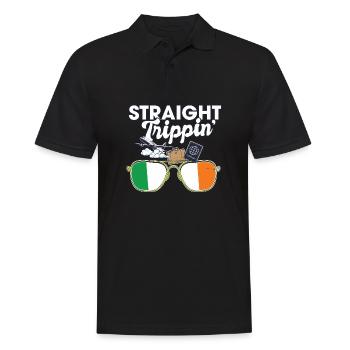Straight Trippin' Ireland Vacation Tour Travel - Men's Polo Shirt - black - Front - Kai (181cm)