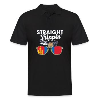 Straight Trippin' Mongolie Vacances Tour Voyage - Polo Homme - noir - Devant - Kai (181cm)