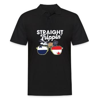 Straight Trippin' Panama Vacances Tour Voyage - Polo Homme - noir - Devant - Kai (181cm)