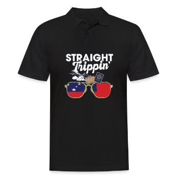 Straight Trippin' Samoa Vacation Tour Travel Trip - Men's Polo Shirt - black - Front - Kai (181cm)