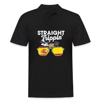 Straight Trippin' Spain Vacation Tour Travel Trip - Men's Polo Shirt - black - Front - Kai (181cm)