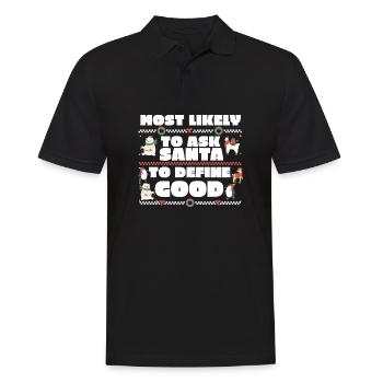 Le plus susceptible de demander au Père Noël de définir une bonne correspondance - Polo Homme - noir - Devant - Kai (181cm)