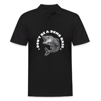 Ne soyez pas un achigan stupide Pêche en eau salée en haute mer - Polo Homme - noir - Devant - Kai (181cm)