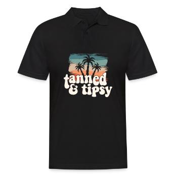 Tanned And Tipsy Tropical Summer Vibes Travel - Männer Poloshirt - Schwarz - Vorne - Kai (181cm)