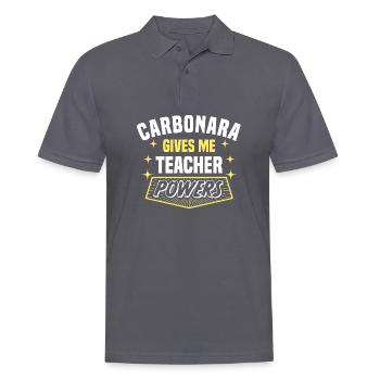 Carbonara me donne des pouvoirs de professeur drôle - Polo Homme - charbon - Devant - Nico (186cm)