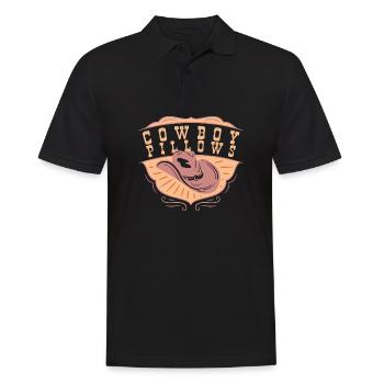 Cowboy Pillows Southern Girl Texas Lady Funny - Men's Polo Shirt - black - Front - Kai (181cm)