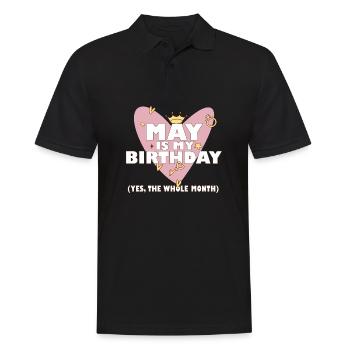 Mai est mon anniversaire Oui Tout le mois Né en mai - Polo Homme - noir - Devant - Kai (181cm)