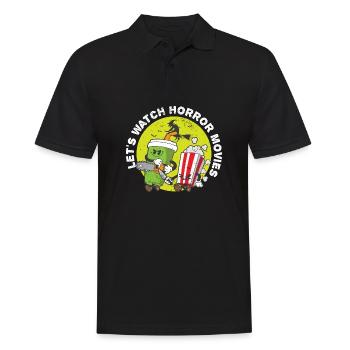 Happy Halloween Let's Watch Horror Movies Cuddle - Männer Poloshirt - Schwarz - Vorne - Kai (181cm)