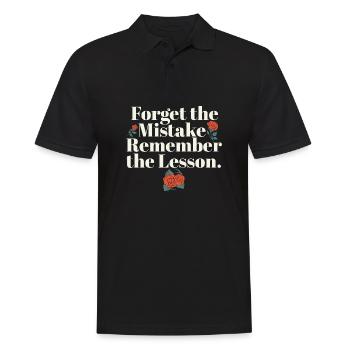 Citation de la vie de l’enseignant Oubliez l’erreur Souvenez-vous - Polo Homme - noir - Devant - Kai (181cm)