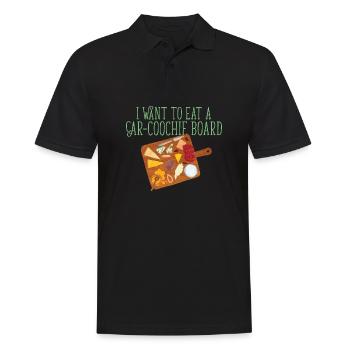 Funny Cheese Lover I Want To Eat A Car-Coochie - Men's Polo Shirt - black - Front - Kai (181cm)